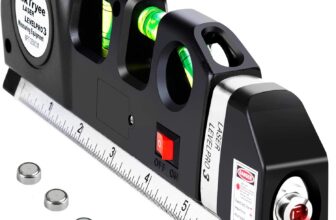 Laser Level Line Tool, Multipurpose Laser Level Kit Standard Cross Line Laser leveler Beam Tool with Metric Rulers 8ft/2.5M for Picture Hanging cabinets Tile Walls by AikTryee.