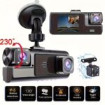 DIOSEA 2&3 Channel Dash Cam for Cars – 1080P Front & 480P Rear, 2 Inch IPS Screen, Night Vision, G-Sensor, WDR, Loop Recording – Car Camera – Dash Camera for Cars Front and Rear – Vehicle Black Box DVR – Backup Camera for Vehicles – Wide Angle Lens