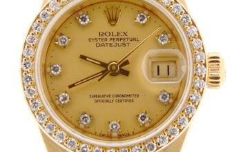 Ladies Rolex 18K Yellow Gold Datejust CROWN COLLECTION President Diamond 69138