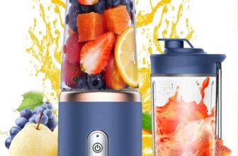 Portable Blender, Personal Blender USB Rechargeable, Mini Blender for Shakes And Smoothies, 13.53oz Portable Fruit Veggie Juicer Cup with 6 Blades And Travel Lid, Handheld Blender for Travel Gym Kitchen