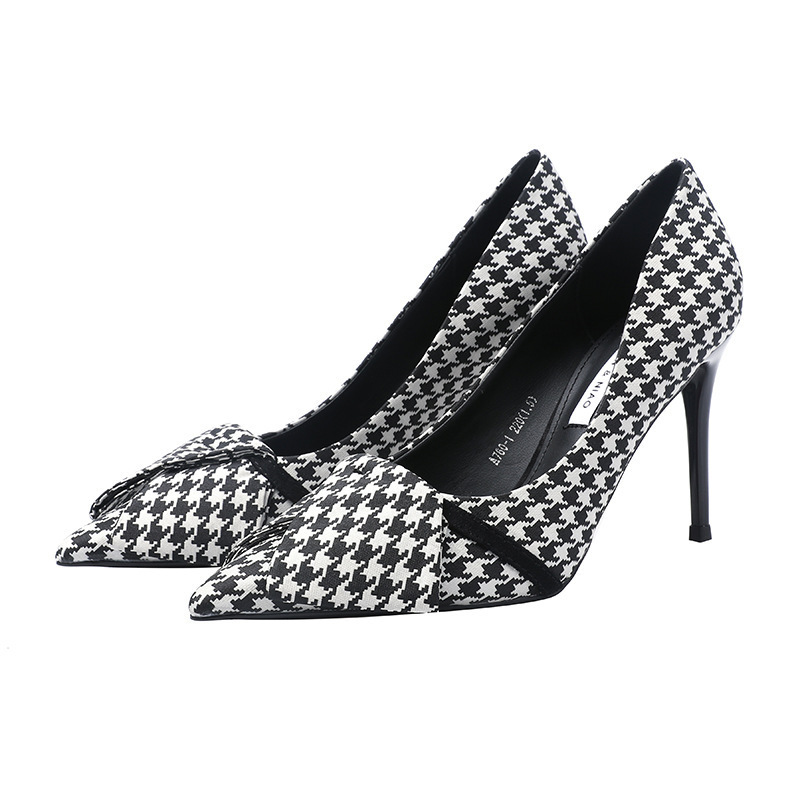 Stiletto Shoes Women's New Spring Temperament Pointed Bow High Heels - Image 3