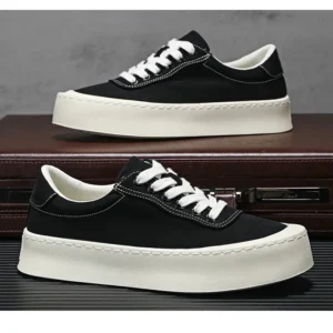 Unisex Breathable Canvas Board Shoes With A Height-increasing Sole