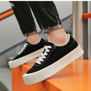 Unisex Breathable Canvas Board Shoes With A Height-increasing Sole