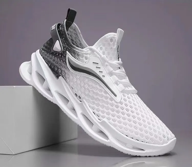 Men and Women Lace-up Sneakers Mesh Sports Shoes Fashion Hollow-sole Low Top Running Shoes - Image 3