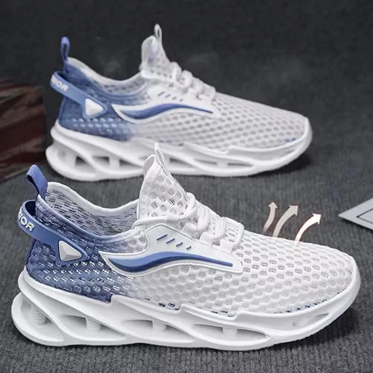 Men and Women Lace-up Sneakers Mesh Sports Shoes Fashion Hollow-sole Low Top Running Shoes