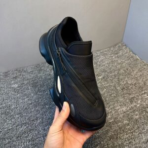 Men’s Black Side Zip Sneakers | Lightweight Casual Walking Shoes