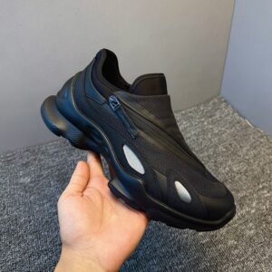 Men’s Black Side Zip Sneakers | Lightweight Casual Walking Shoes