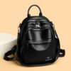 Urban Simplicity Casual PU Leather Backpack – Waterproof & Wear-Resistant Daily Fashion Bag