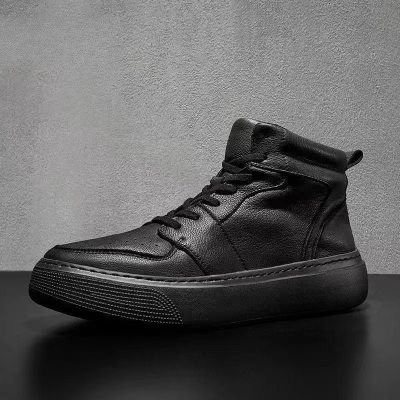Men's White Platform Sneakers – Korean Style Casual Shoes - Image 5