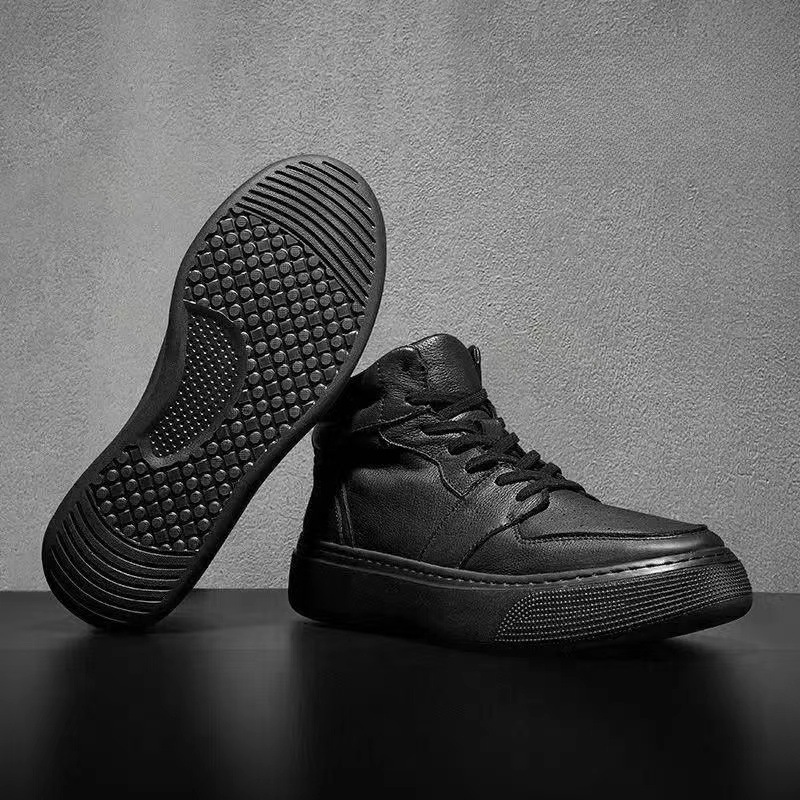 Men's White Platform Sneakers – Korean Style Casual Shoes - Image 4