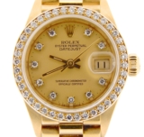 Ladies Rolex 18K Yellow Gold Datejust CROWN COLLECTION President Diamond 69138