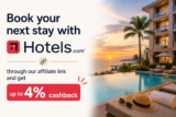Save Big on Your Next Stay Book your hotel through Evritinmart Affiliates and earn 4% cashback on every Hotels.com reservation.